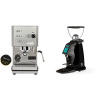 Profitec GO, brushed stainless steel + Rocket Espresso SPLUGA, black
