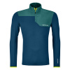 Ortovox pánská merino mikina Fleece Light Zip Neck M | farba: petrol blue, veľkosť: L