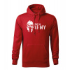 DRAGOWA pánska mikina s kapucňou spartan army, červená 320g/m2 - XL