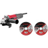 Brúska Worcraft AG08-115P, 710W, 115 mm, M14, uhlová, PROMO + 2 kotúče