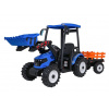 mamido Detský elektrický traktor MEGA D68 24V s prívesom modrý