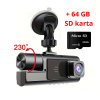 Kamera do auta + 64 GB SD karta (Sledujte svoje jazdy v reálnom čase . Vysoké rozlíšenie ️, nočné videnie  a 64 GB SD karta pre ukladanie záznamov .)