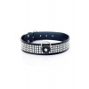 Fetish B - Séria Obojok s kryštálmi 3 cm strieborný - Fetish Boss Series Collar Silver Crystals 3 cm
