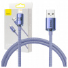 Baseus CAJY000005) Crystal Shine Series USB Type A - Lightning 2,4A, 1,2 m fialový