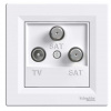 Schneider Electric Slovakia spol. s r.o. Asfora EPH3600121 - zásuvka anténna TV-SAT-SAT koncová - 1 dB - biela