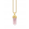 Thomas Sabo PE955-995-9 Gold-plated pendant w. rose-coloured rose quartz crystal