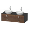 DURAVIT White Tulip závesná skrinka pod dve umývadlá na dosku, 2 zásuvky, 1300 x 550 x 408 mm, americký orech masív/grafit matný, WT4993B7758