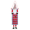 Nástenný adventný kalendár - 3D škandinávsky trpaslík - textil - 100 x 28 cm