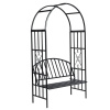 Záhradná pergola na ruže s lavičkou-ForU-40545