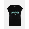 Thrasher tričko Girls Mag Logo V-Neck - Black Veľkosť: M