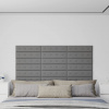 Nástěnné panely 12 ks šedé 60 x 15 cm umělá kůže 1,08 m² Šedá 343984