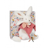 Doudou Plyšový zajačik s muchláčikom 25 cm staroružová