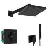 Hansgrohe Sprchový set s batériou pod omietku, s telesom, 26x26 cm, matná čierna SANI21HHH401-HG