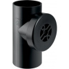 Geberit PE čisticí tvarovka 90°, DN125/100, s kruhovým otvorem, odpadní, PE-HD, černá