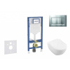 GEBERIT - Duofix Set předstěnové instalace, klozetu Subway 2.0 a sedátka softclose, tlačítko Sigma30, matný chrom/chrom SANI11CK2114