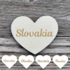 Drevený výrez gravírované srdce - Slovakia - 50mm