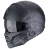 SCORPION prilba na motocykel EXO-COMBAT II SPIDERWEB (matná čierna/strieborná) M