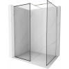 Mexen Kioto sprchový štít Walk-in 120 x 90 cm, čierny rám, brúsený nikel - 800-120-202-97-70-090