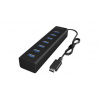 Rozbočovač USB 3.0 IB-HUB1700-U3, standard: USB 3.0, počet portů USB: 7 Externí napájecí adaptér, typ USB: USB A ICY BOX