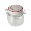 SKLENENÁ KUCHYNSKÁ NÁDOBA S KLIPSOM A PORCELÁNOVÝM VIEČKOM 450 ml - VIANOČNÁ