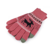 Pletené rukavice zateplené unisex, dotykové - ružová