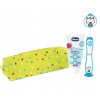 Chicco Cestovný set pasta + kefka + puzdro Tiger Blue