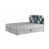 Čalúnená posteľ boxspring APPLE + úložný priestor + matrac + rošt - itaka 14/modrá / 160x200 / bez vrchného matraca