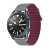 mobilNET uni magnetický silikónový remienok na hodinky, 22 mm, bordovo sivý