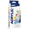 Akrylové farby MFP ACRYLIC - základná sada 12 farieb x 12 ml
