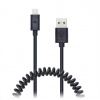 CONNECT IT Wirez Apple Lightning - USB spirálový flexibilní kabel, 1,2 m, černý CI-682