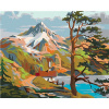 Maľovanie podľa čísel - Domček pri jazere pod horami, 100 x 80 cm, napnuté plátno na ráme 8596530045793