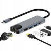 Adaptér HUB 5v1 USB-C adaptér USB 2.0 PD HDMI 4K SD LAN