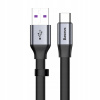 Baseus CATMBJ-BG1 jednoduchý plochý USB / USB typu C SuperCharge 5A 40W Quick Charge 3.0 QC 3.0, 23cm, sivý