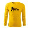 DRAGOWA Fit-T tričko s dlhým rukávom spartan army, žltá 160g/m2 - S