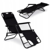 Záhradné lehátko - Vidaxl Deckchair, pevné drevo Acacia Wood a texti (Vidaxl Deckchair, pevné drevo Acacia Wood a texti)