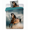Posteľné obliečky - FARO FAO051 140 x 200 cm odtiene námorníckej modrej posteľnej bielizne (Sada podstielky s konským koňom v cvalom 140x200 cm)