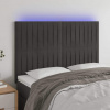 vidaXL Čelo postele s LED tmavosivé 144x5x118/128 cm zamat