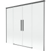 Mexen Rox, 2-krídlová posuvná vaňová zástena 180 x 150 cm, 8mm číre sklo, brúsený grafit profil, 8C9-180-002-66-00