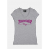 Thrasher tričko Girls Mag Logo V-Neck - Grey Veľkosť: L