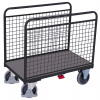 Variofit Plošinový vozík s dvoma mrežovými stenami, Variofit, ložná plocha 106 x 64 cm, do 500 kg, modrá/antracit Farba: antracit RAL7016