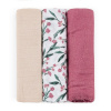 PETITE & MARS Sada plienok bambusová mušelínová 3ks Moussy Pink Meadow 68 x 68 cm