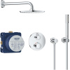 GROHE Grohtherm sprchový systém pod omietku s termostatom, horná sprcha 1jet EcoJoy priemer 210 mm, tyčová ručná sprcha 1jet, chróm, 34732000