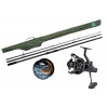 Kaprový set 3,6m/3Lbs+naviják BR8000+silon+pouzdro
