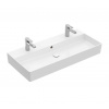 Villeroy & Boch Memento 2.0 Dvojumývadlo 100x47 cm, s prepadom, 2 otvory na batériu, CeramicPlus, alpská biela 4A22A4R1