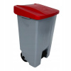 Denox nášľapný odpadkový kôš na triedený odpad 80 L, červené veko, plastový