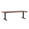 Rauman Výškovo nastaviteľný stôl OfficeTech C, 200 x 80 cm, čierna podnož, orech