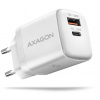 AXAGON ACU-PQ30W, napájacia nabíjačka 30 W, 2x port (USB-A + USB-C), PD3.0/PPS/QC4+/SFC/AFC/Apple, biela ACU-PQ30W