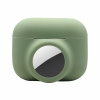 AppleKing 2v1 silikónový ochranný obal pre AirPods Pro / AirTag - olivový - možnosť vrátiť tovar ZADARMO do 30tich dní