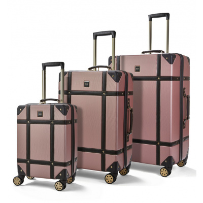 Sada cestovných kufrov ROCK TR-0193/3 ABS - ružová - 94 L / 60 L / 34 L