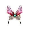 Stoklasa Brož s broušenými kamínky vážka, motýl - 4 růžová motýl